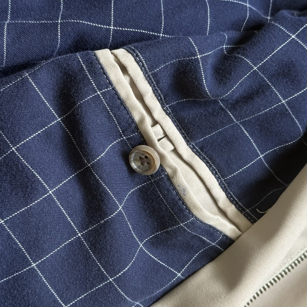 VTG Polo Ralph Lauren Harrington Jacket Mens Large Tan Beige Plaid Lined BiSwing - Picture 5 of 10